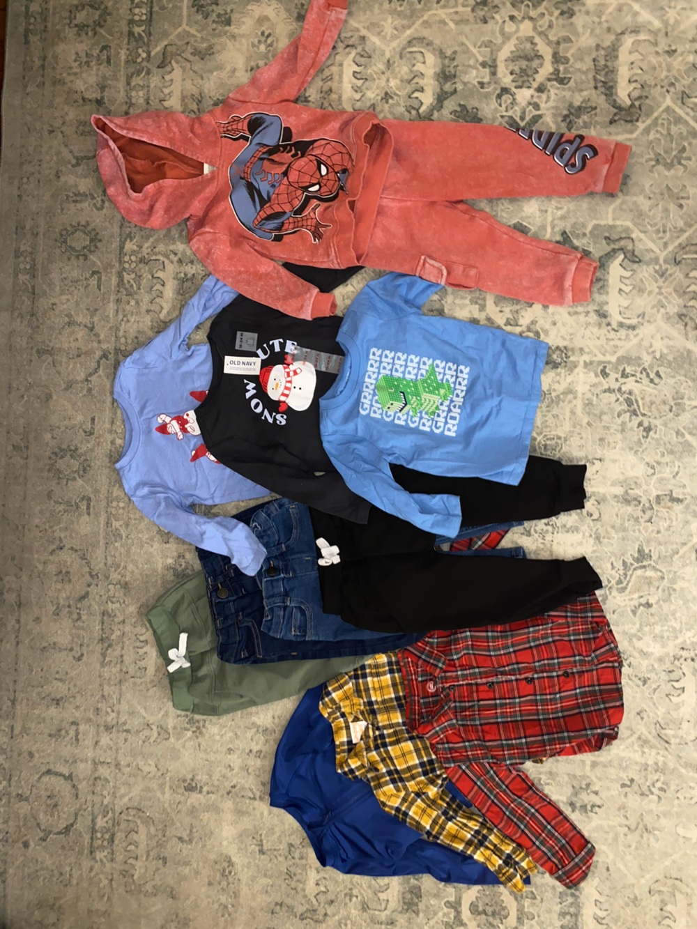 Old Navy Kids Clothing Lot Plaid Red & Blue Like New